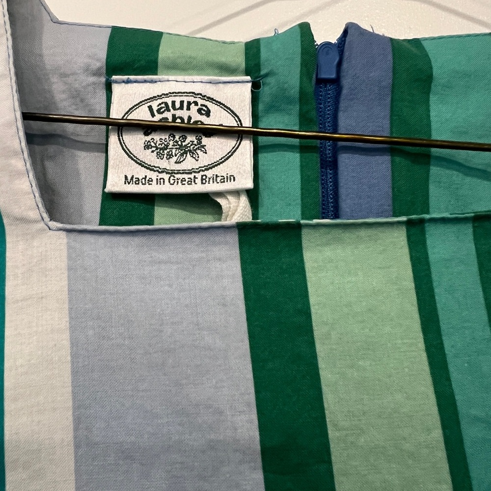 Laura Ashely Vintage 1993 Nautical Seaside Regatta Nantucket Party Dress EUC - Picture 4 of 9